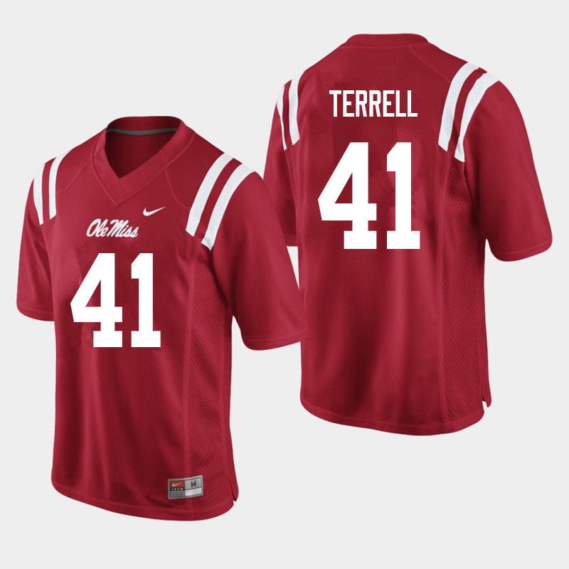 Ole Miss Rebels #41 C.J. Terrell College Football Jerseys Sale-Red